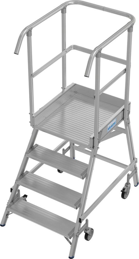 Podium ladder, mobile, 4 steps, single-sided access, in accordance with EN 131-7 - 1