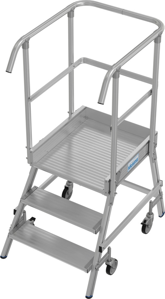 Podium ladder, mobile, 3 steps, single-sided access, in accordance with EN 131-7 - 1