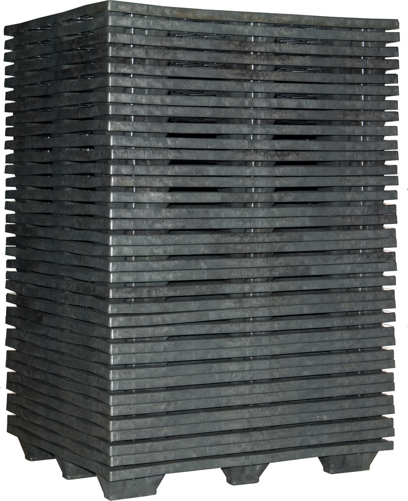 Industrial pallet, in PE-RE, 1000 x 1200 x 140 mm, 9 feet, nestable, Pack = 5 pieces - 2