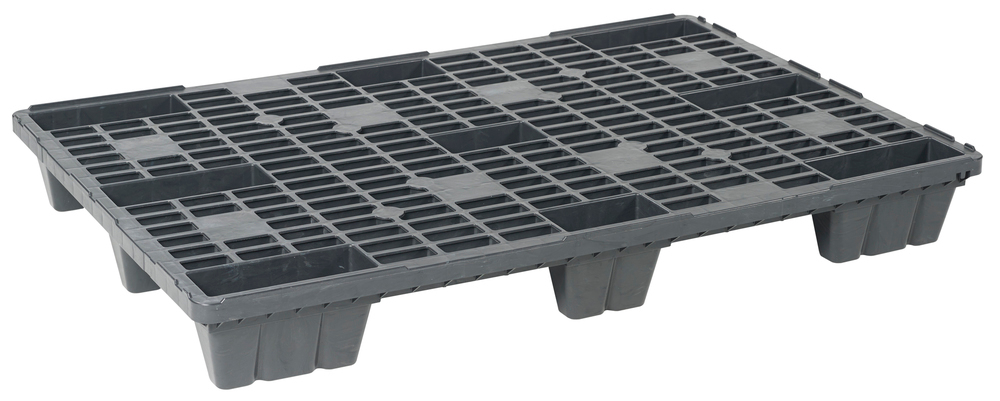 Pallet leggero in PE-RE, 800 x 1200 x 145mm, 9 piedi, con bordo, impilabile, 5 pz. - 1