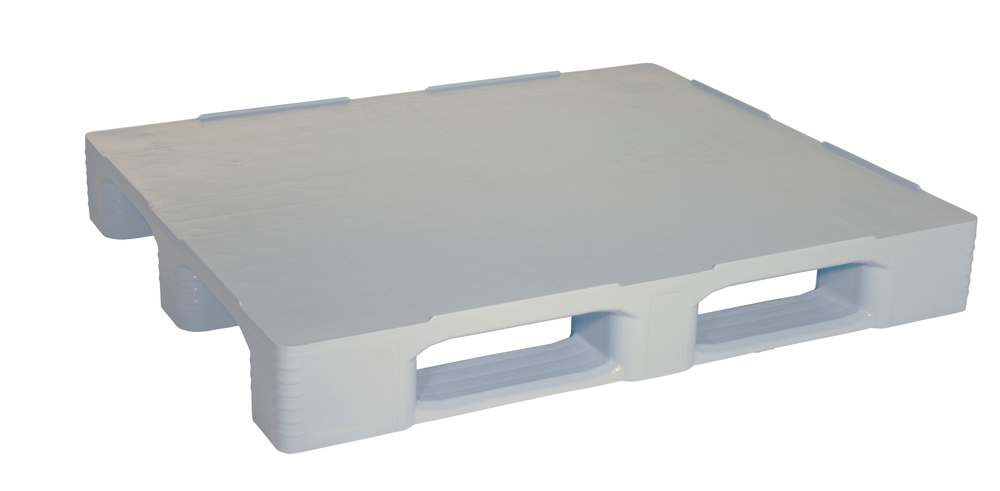 Pallet igienico, in HDPE materiale nuovo,1008 x 1210 x 165 mm, 3 pattini, con bordo, 5 pezzi - 1