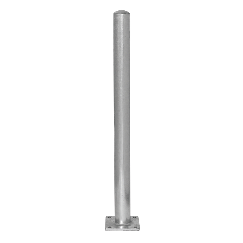 Barrier post steel, hot dip galvanised, use with anchor bolts, height 1000 mm, ∅: 90 mm - 1
