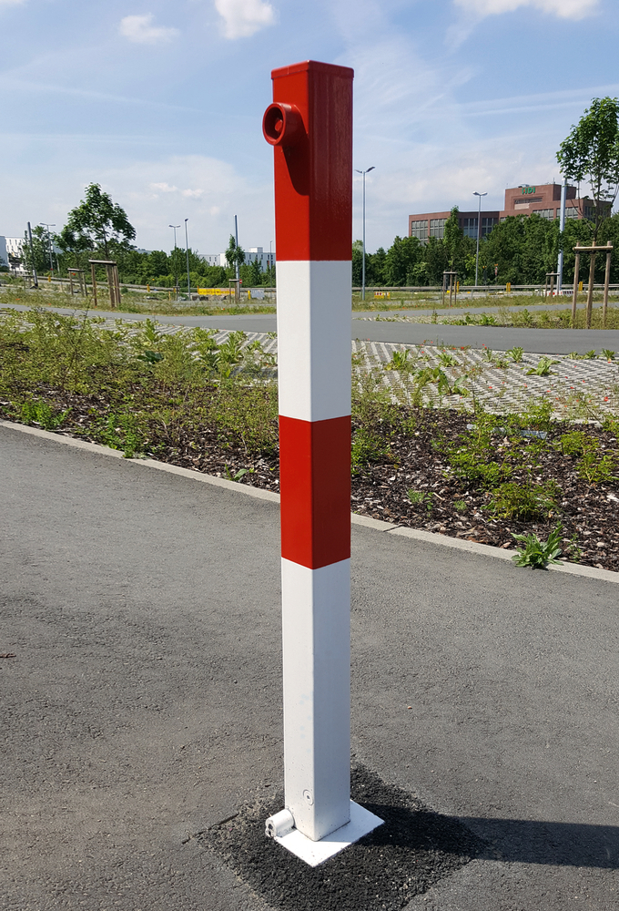 Barrier post steel, titlable, hot dip galv., set in concrete, height above ground 1000 mm 70 x 70 mm - 2