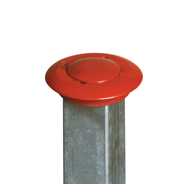 Barrier post steel, hot dip galv, painted, drop, set in concrete, height above ground 900 mm - 5