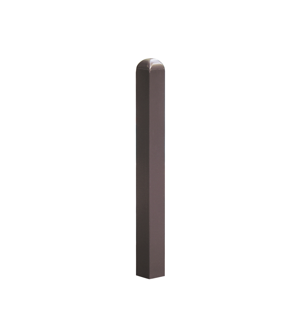 City bollard, one eye, for fixed installation, with ground anchor hole, painted antique brown - 2