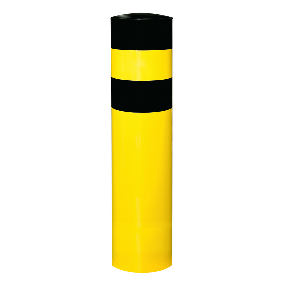 Rammschutz-Poller, beschichtet, schwarze Streifen, zum Einbetonieren, Ø: 159 , Höhe Überflur 1200 mm - 4