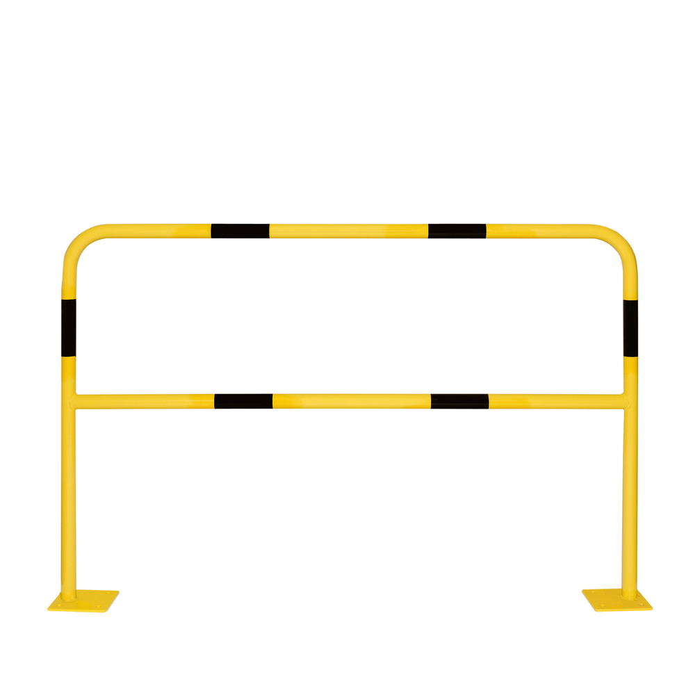 Schutzbügel gelb kunststoffbeschichtet, schwarze Streifen, zum Aufdübeln, Ø: 40 mm, H 1000 mm - 1