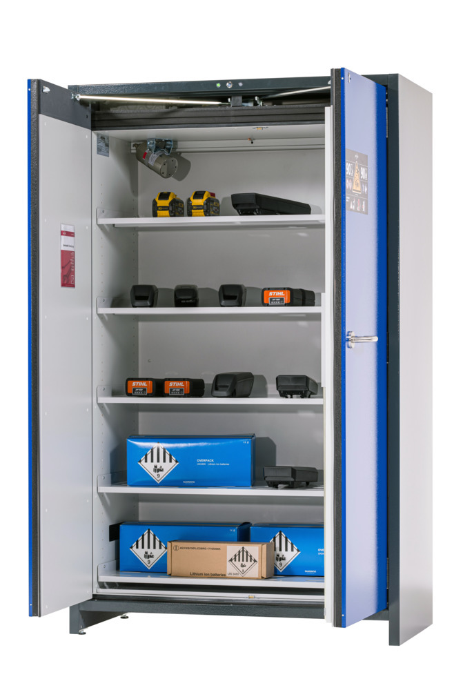 Armario para almacenamiento de baterías de ion litio SafeStore-Pro, 5 estantes, anchura 1200 mm - 1