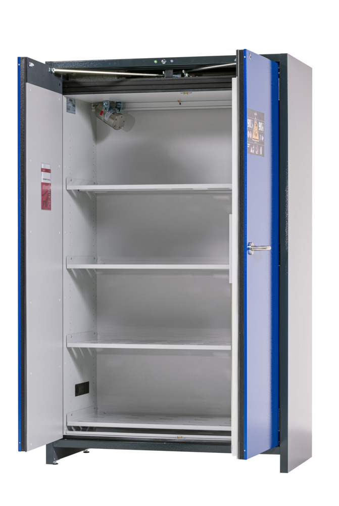 asecos Lithium-ion battery storage cabinet SafeStore-Pro, 4 shelves, W 1200 mm - 3