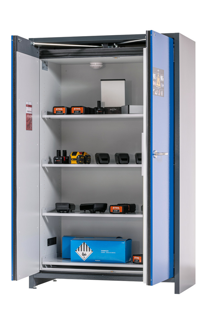 Armario para almacenamiento de baterías de litio asecos SafeStore Core, 4 estantes, ancho 1200 mm - 5
