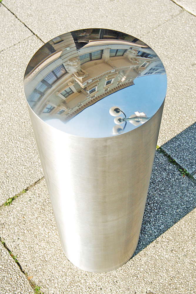 Edelstahlpoller XL feststehend, zum Einbetonieren, ohne Ösen, ∅: 204 mm, Höhe Überflur 600 mm - 1