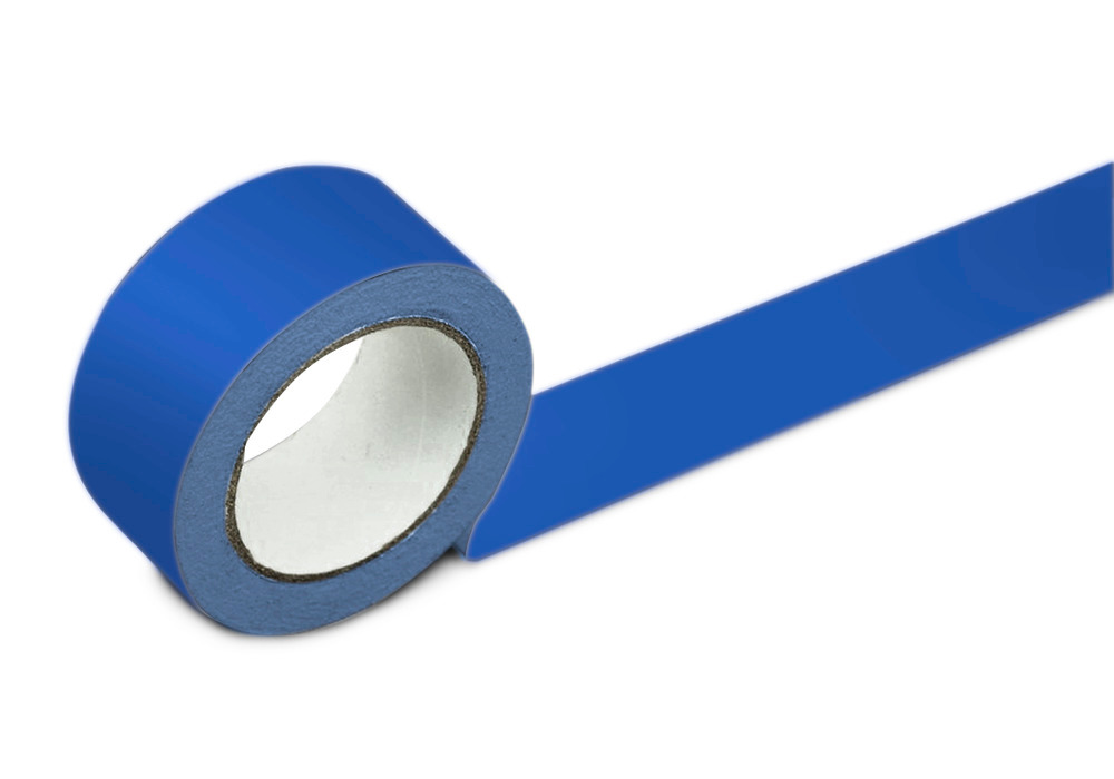 Floor marking tape, 75 mm wide, blue, 2 rolls - 1
