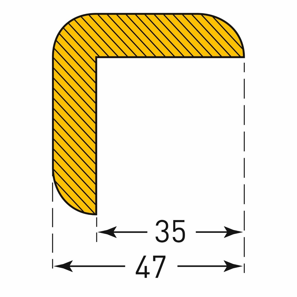 Protection angles type H autocollant, longueur de 1 m - 3
