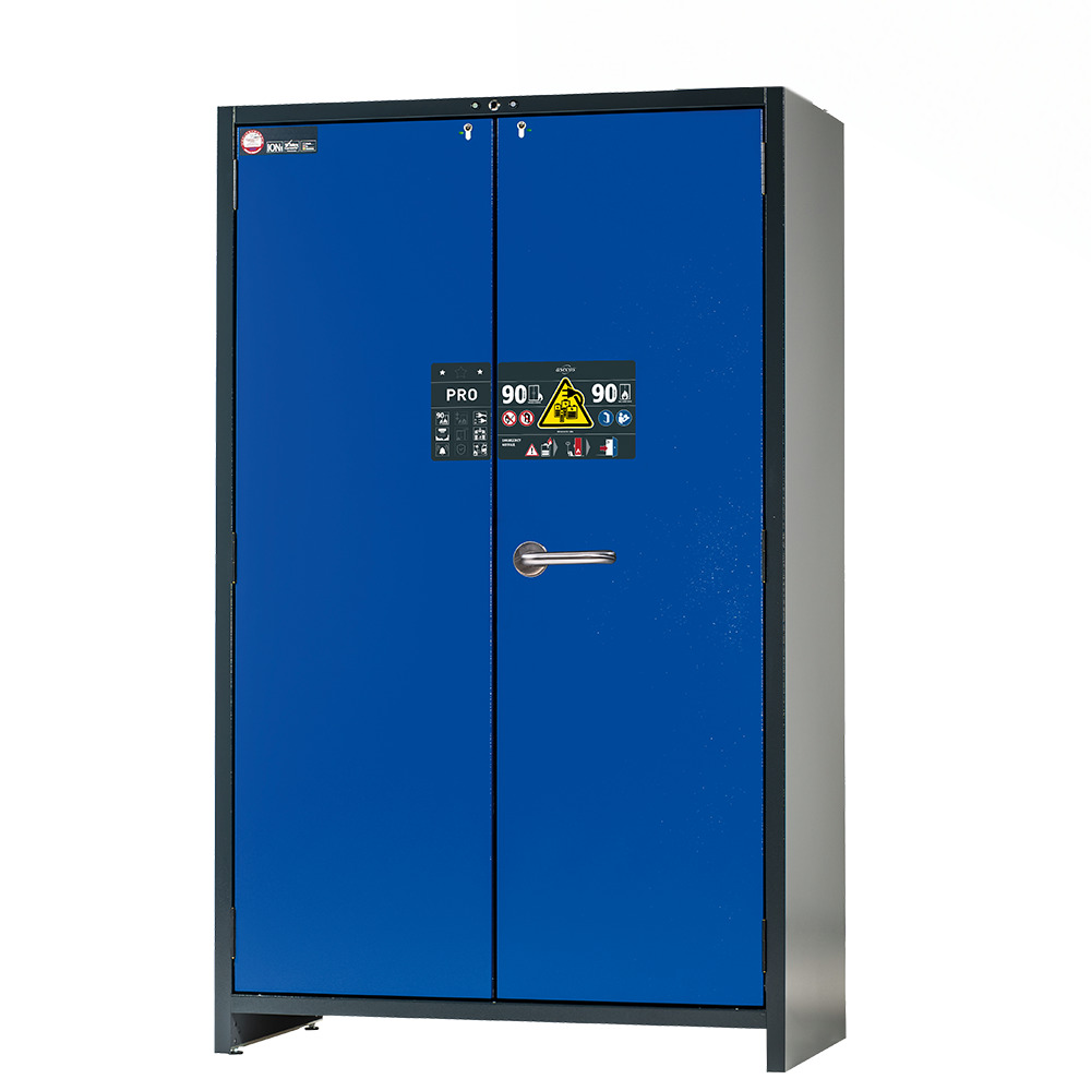asecos lithium-ion charging cabinet, 90 Min fire resistant, 4 Shelves, 2 Door  - 1