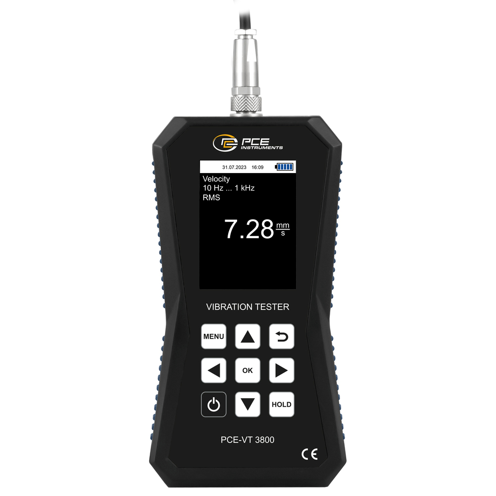 Tärinämittari PCE-VT 3800, mittaa tärinän, tiedonkeruulaitteella + ISO-sertifikaatti - 2