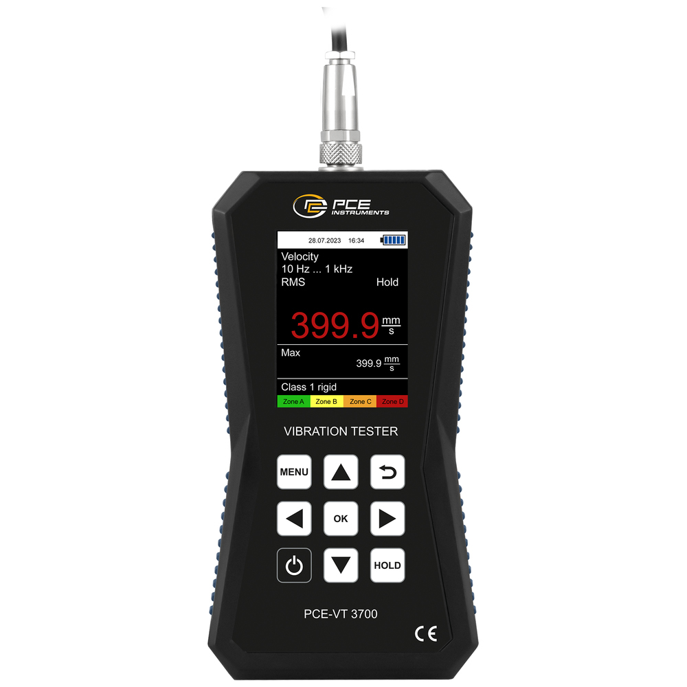 Medidor de vibración PCE-VT 3700, mide vibraciones, con sonda de aguja - 4