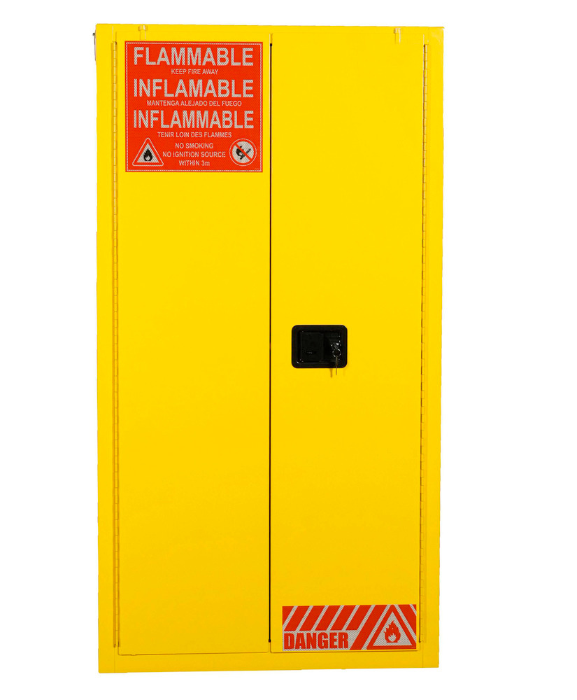 Armoire de sécurité certifiée FM, fermeture automatique, 2 étagères amovibles, L = 863 mm - 1