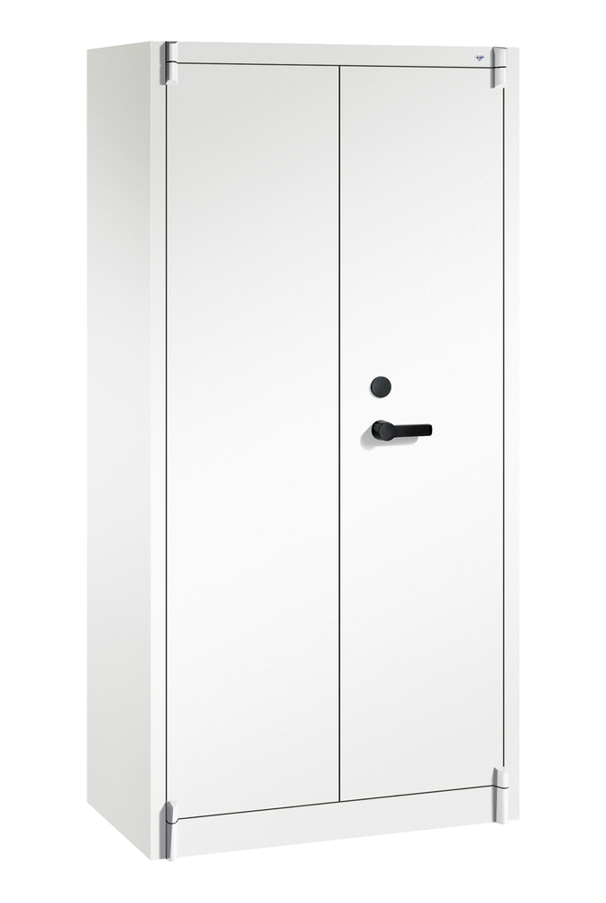 C+P fire-rated wing door cabinet Certos, 930 x 500 x 1950 mm, white, with 2 lockers - 1