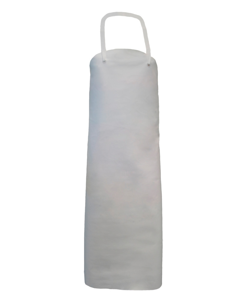 Nitras Gunova chem. protect apron, with fabric, 800 x 1000 mm, thickness 0.5 mm, white, Pack=10 pcs. - 1
