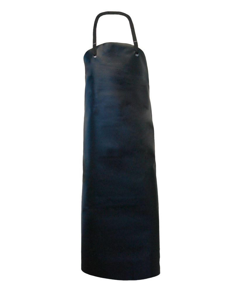 Nitras Gunova chem. protect apron, with fabric, 800 x 1000 mm, thickness 0.5 mm, black, Pack=10 pcs. - 1