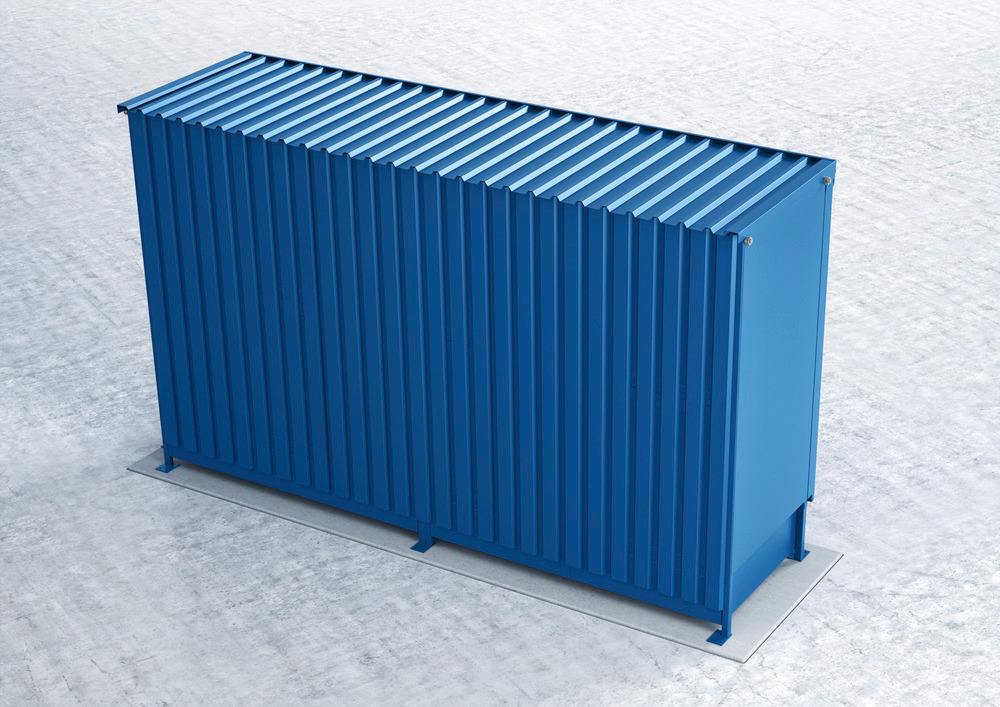 Miljöcontainer Basic-Store BS 60-2K.OST, skyvedører, for 8 IBC-er eller 32 fat - 2