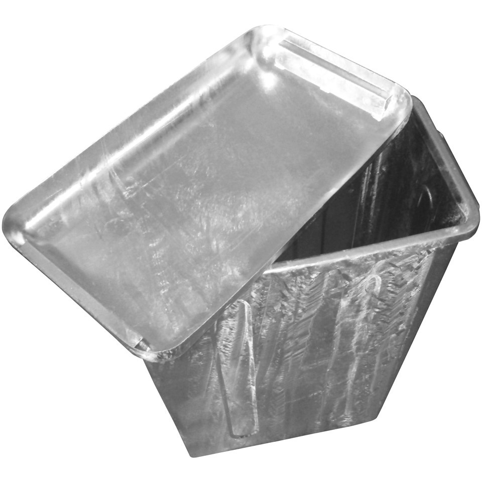 Cubo de basura de acero, 95 litros de volumen, con tapa, galvanizado - 2