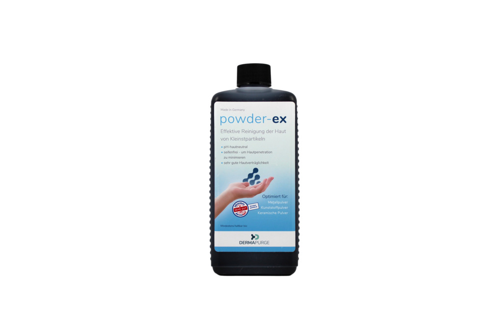 Powder-ex, tägliche Hautreinigung gegen pulverförmige Materialien, 500 ml Flasche für Eurospender - 1
