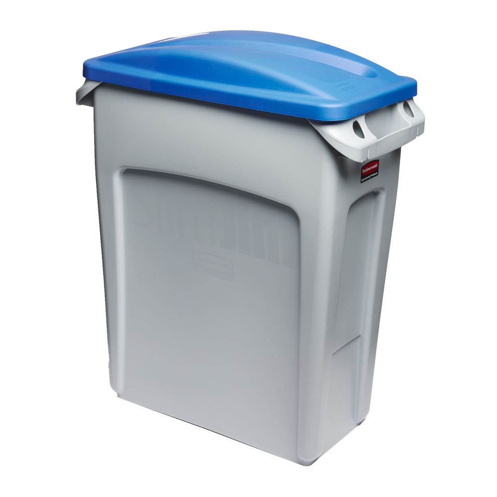 Víko pro 60l/90l odpadkový koš na třídění surovin, otvor pro sběr papíru, modré - 6