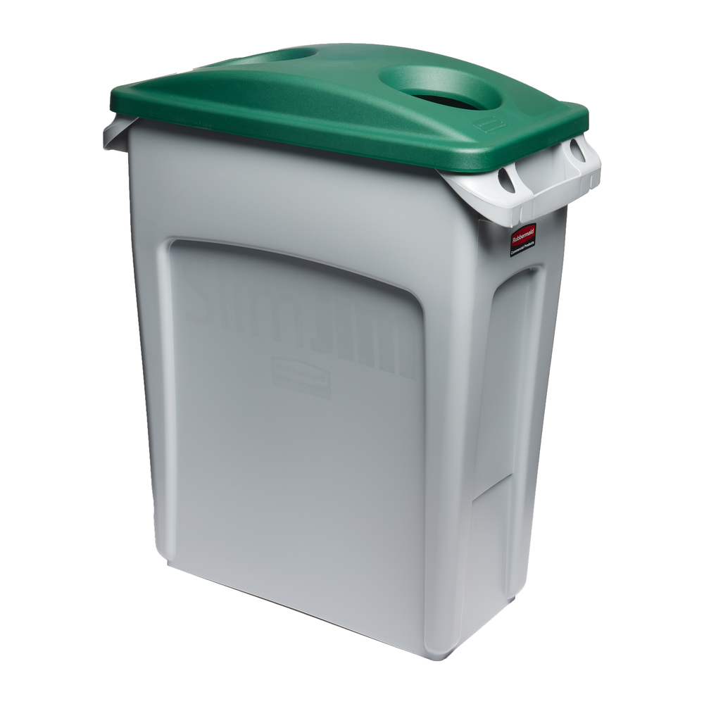 Deksel voor flesseninzet, voor recyclemateriaalbak met 60/90 liter inhoud, groen - 5