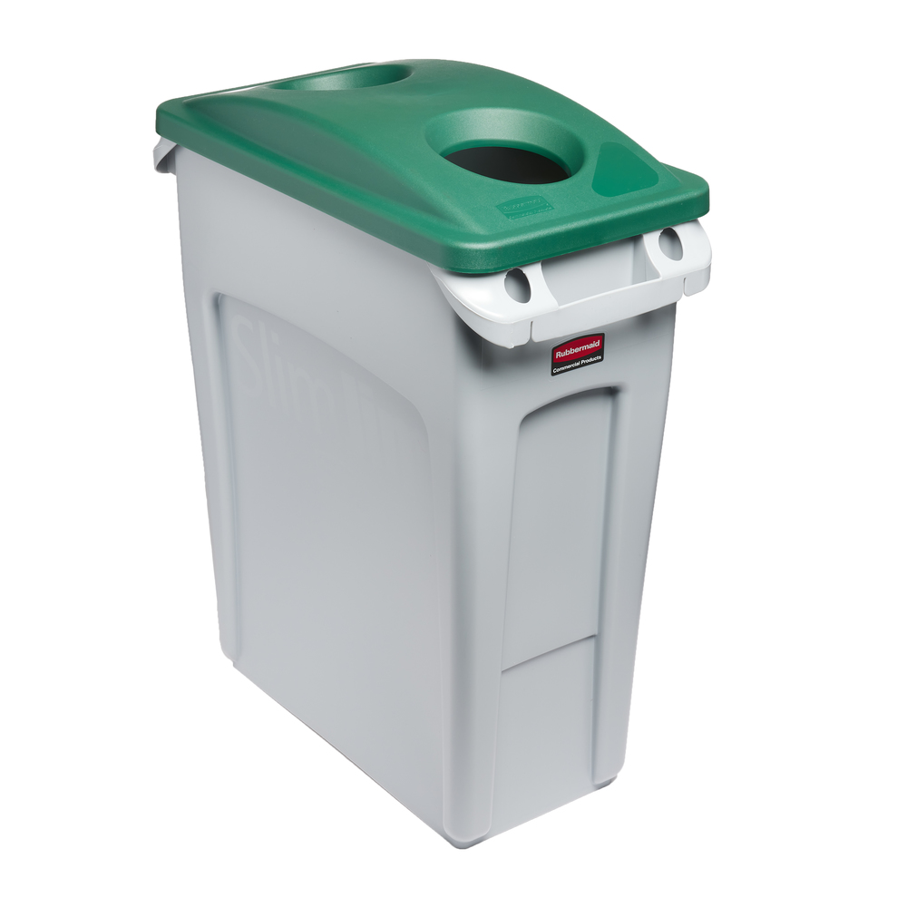 Víko pro 60l/90l odpadkový koš na třídění surovin, otvor pro sběr lahví, zelené - 4