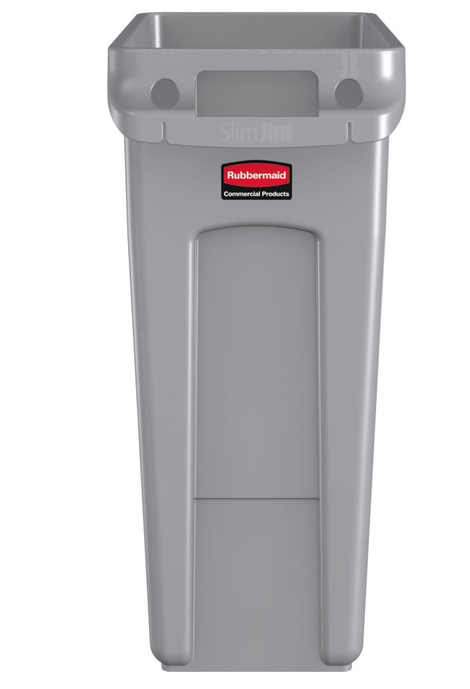Avfallsbehållare av polyeten (PE), volym 60 liter, grå - 5