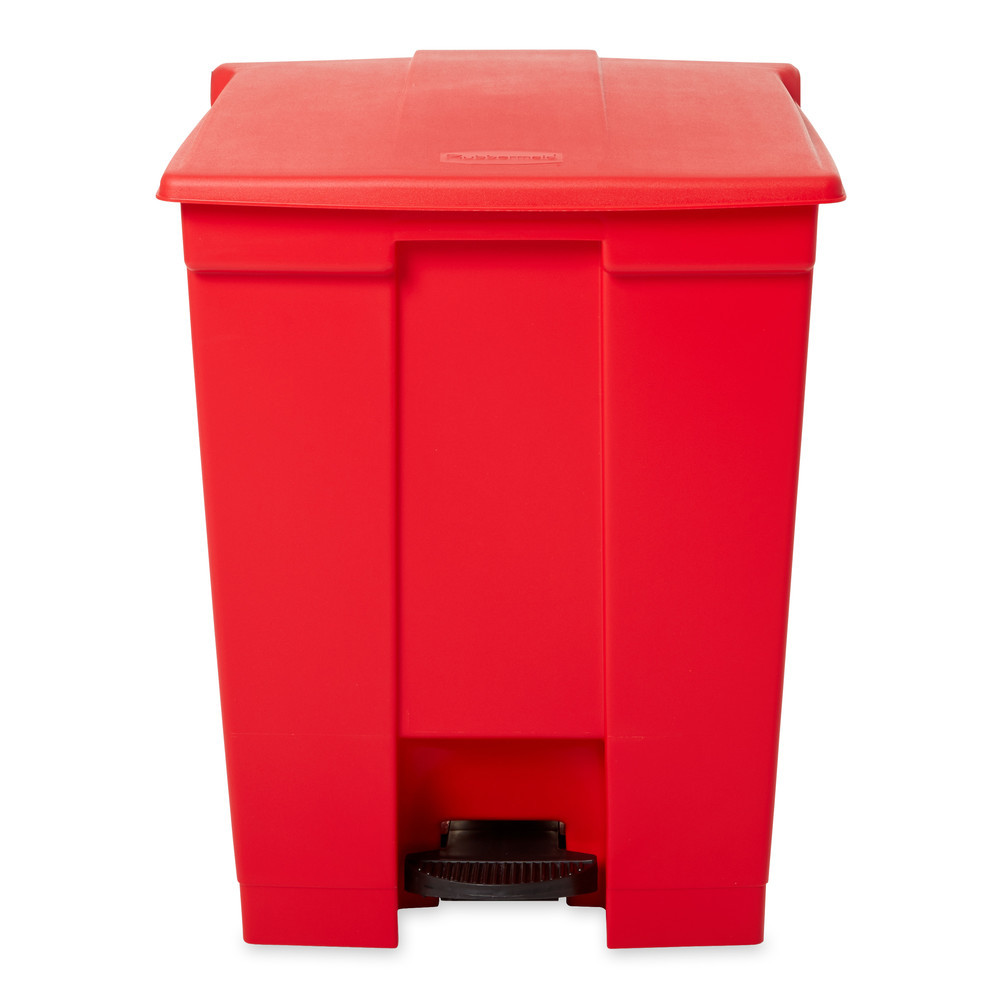 Afvalcontainer van polyethyleen (PE), met zelfsluitend afdekkap, 68 liter inhoud, rood - 5