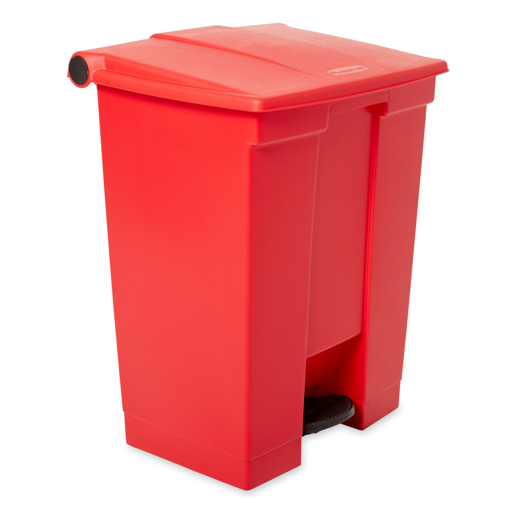 Affaldsbeholder af polyethylen (PE), med selvlukkende låg, 68 liter, rød - 8