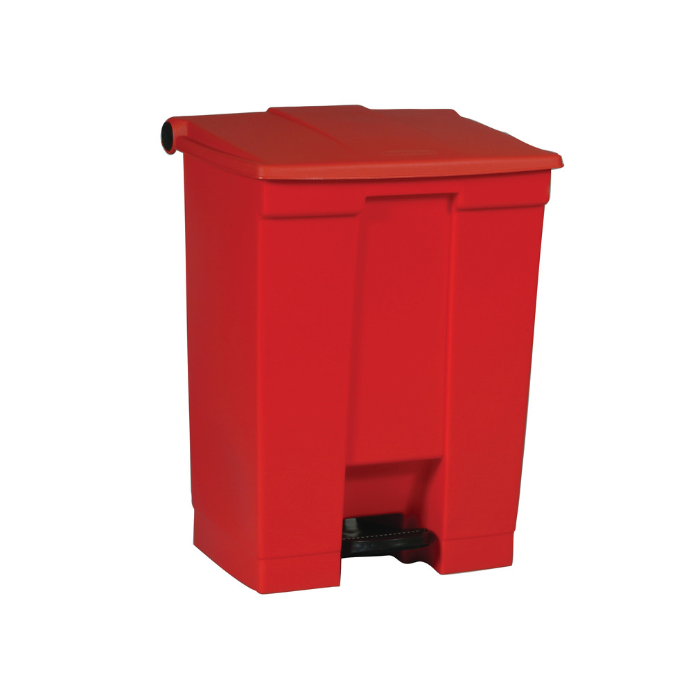 Afvalcontainer van polyethyleen (PE), met zelfsluitend afdekkap, 68 liter inhoud, rood - 1