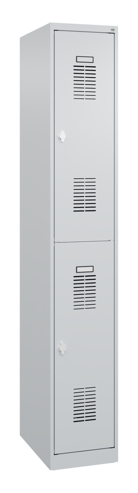 C+P clothes locker double-decker base, 1 compartment, 300 x 500 x 1850 mm, grey door - 2