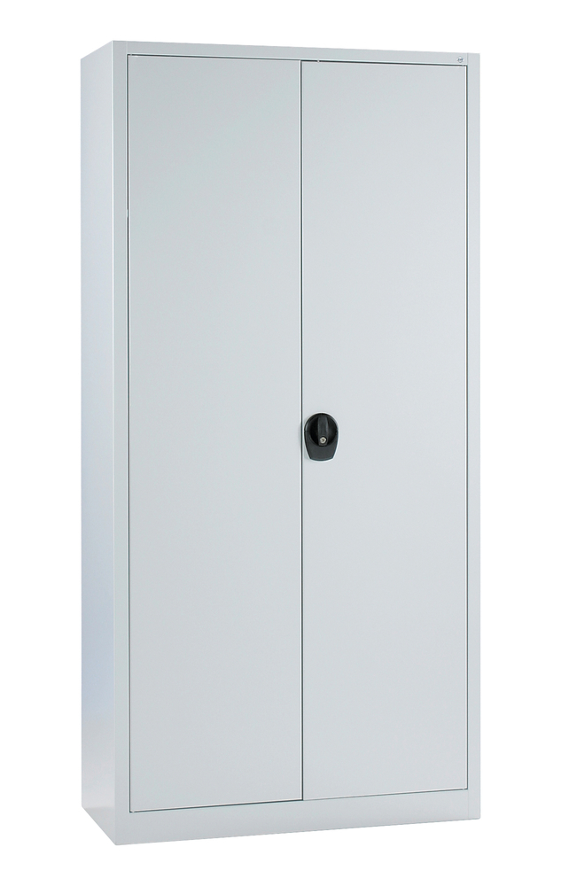 C+P materiaalkast Basis, met 4 legplanken, 930 x 400 x 1950 mm, deuren lichtgrijs - 2