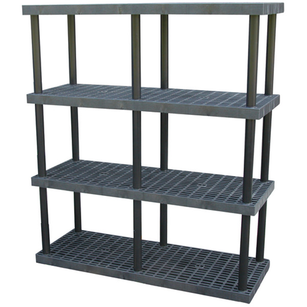 Plastic Bulk Shelf and Storage 4 Shelves 24 In. x 66 In. x 75 In - 1