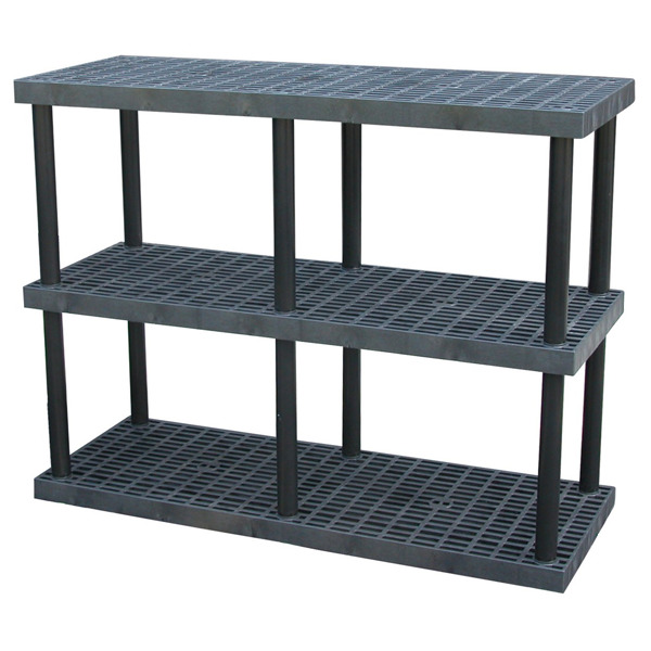 Plastic Bulk Shelf and Storage 3 Shelves 24 In. x 66 In. x 51 In - 1