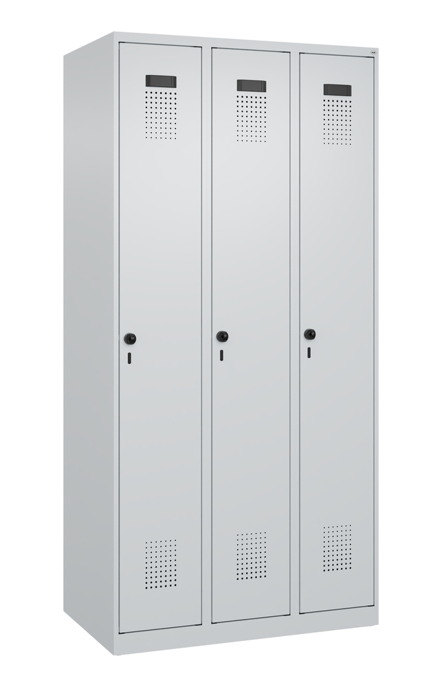 C+P Kleiderspind Cabo-Plus, 3 Abteile, 900 x 500 x 1850 mm, grau bodenstehend - 1