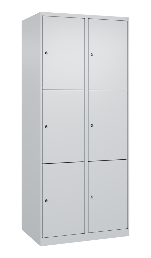 C+P Schließfachschrank Cabo-Plus, 2 Abteile , 800 x 500 x 1800 mm, lichtgrau, bodenstehend - 1