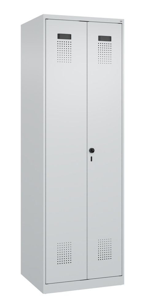 Armoire pour produits de nettoyage C+P Cabo-Plus, 600 x 500 x 1850 mm, gris clair, sans pieds - 1