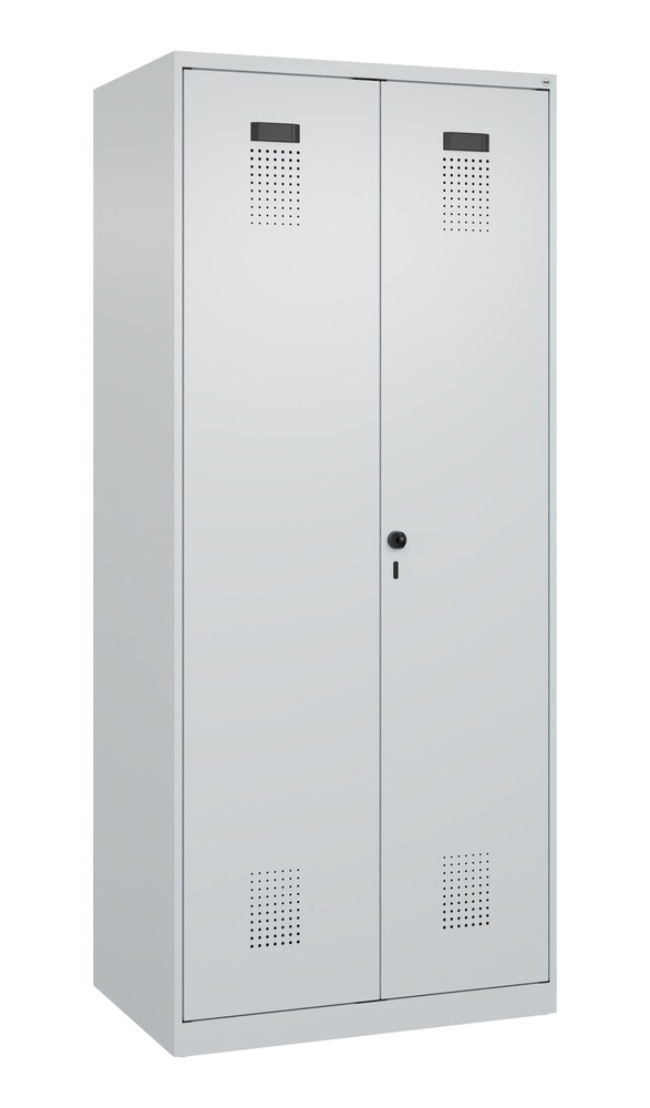 Armoire pour produits de nettoyage C+P Cabo-Plus, 800 x 500 x 1850 mm, gris clair, sans pieds - 1