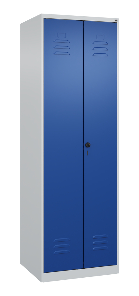 Armadio Cabo C+P per prodotti di pulizia, 4 ripiani, 610x500x1850 mm, a pavimento, grigio/blu - 1