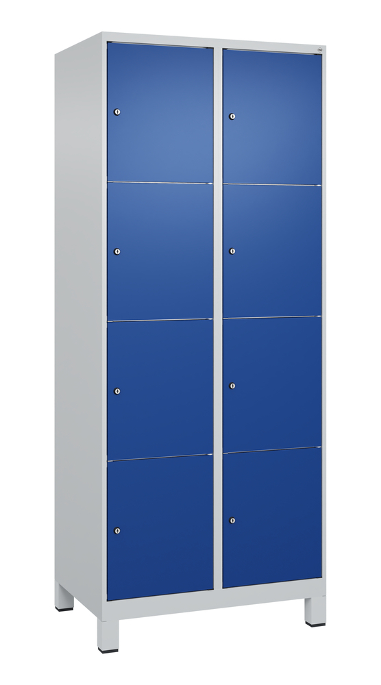 C+P lockerkast Cabo op poten, 8 vakken, 810 x 500 x 1950 mm, grijs/blauw - 1
