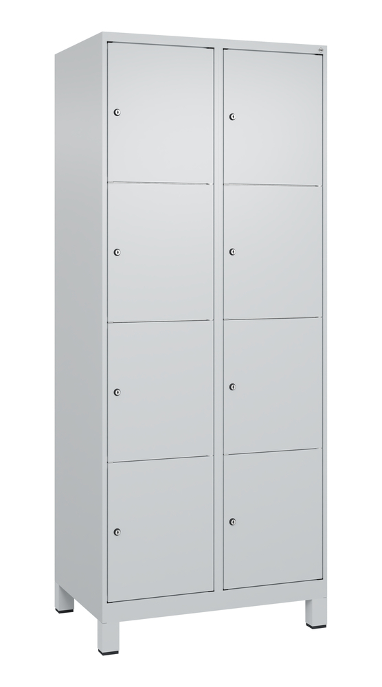 C+P lockerkast Cabo op poten, 8 vakken, 810 x 500 x 1950 mm, grijs/grijs - 1