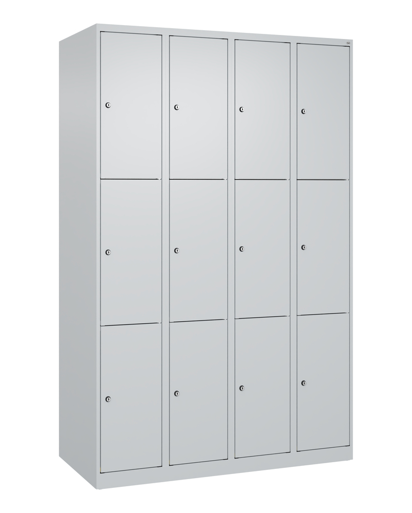 Armadietto spogliatoio Cabo C+P, 3 scomparti sovrapposti, 1200x500x1850 mm, grigio, a pavimento - 1