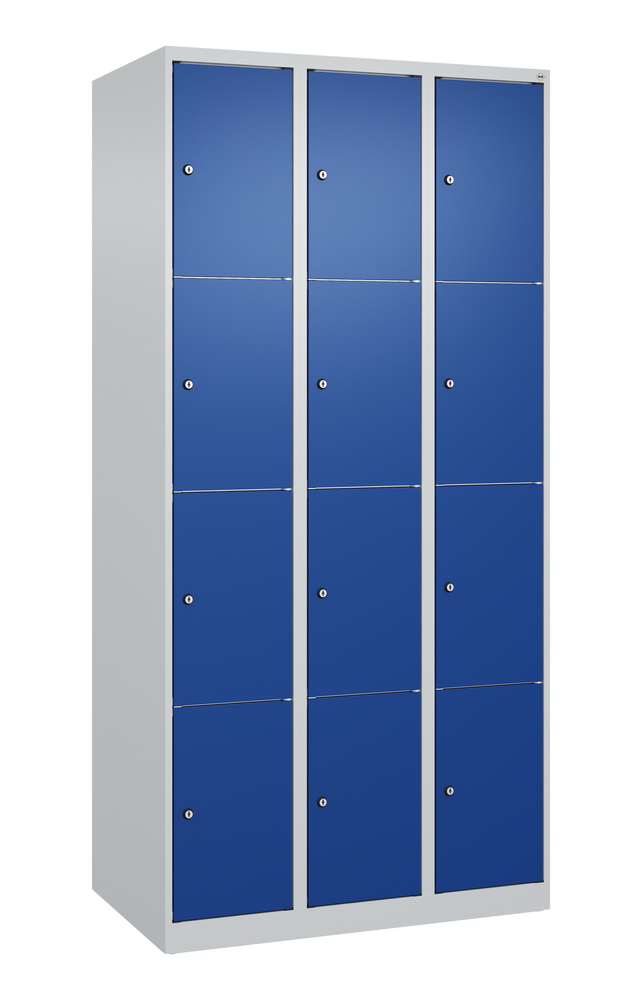C+P Kleiderschrank Cabo, 4 Fächer übereiander, 900 x 500 x 1850 mm, Türen blau, bodenstehend - 1