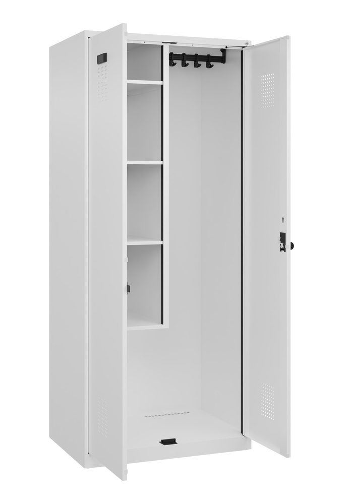 C+P Cabo-Plus room care equipment cabinet, 800 x 500 x 1850 mm, traffic white, floor-standing - 2