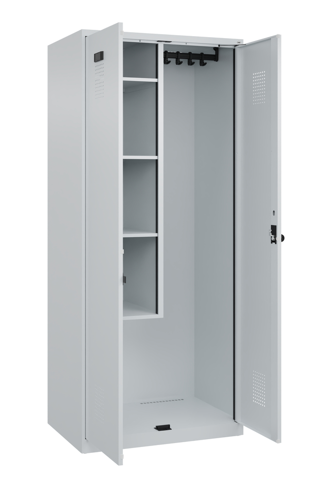 C+P Cabo-Plus room care equipment cabinet, 800 x 500 x 1850 mm, light grey, floor-standing - 2