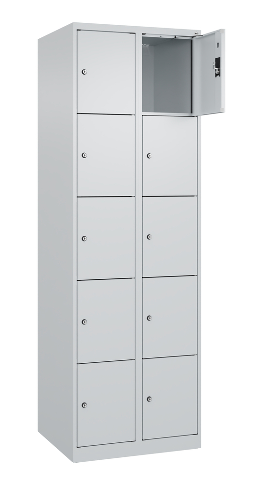 Locker Cabo-Plus, 4 bays each 5 compartments, 1200 x 500 x 1800 mm, light grey, base - 2